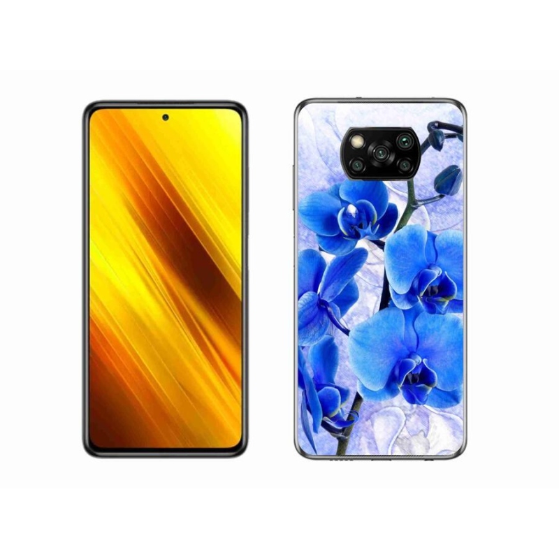 Gél borítás mmCase a Xiaomi Poco X3 Pro számára - kék virágok