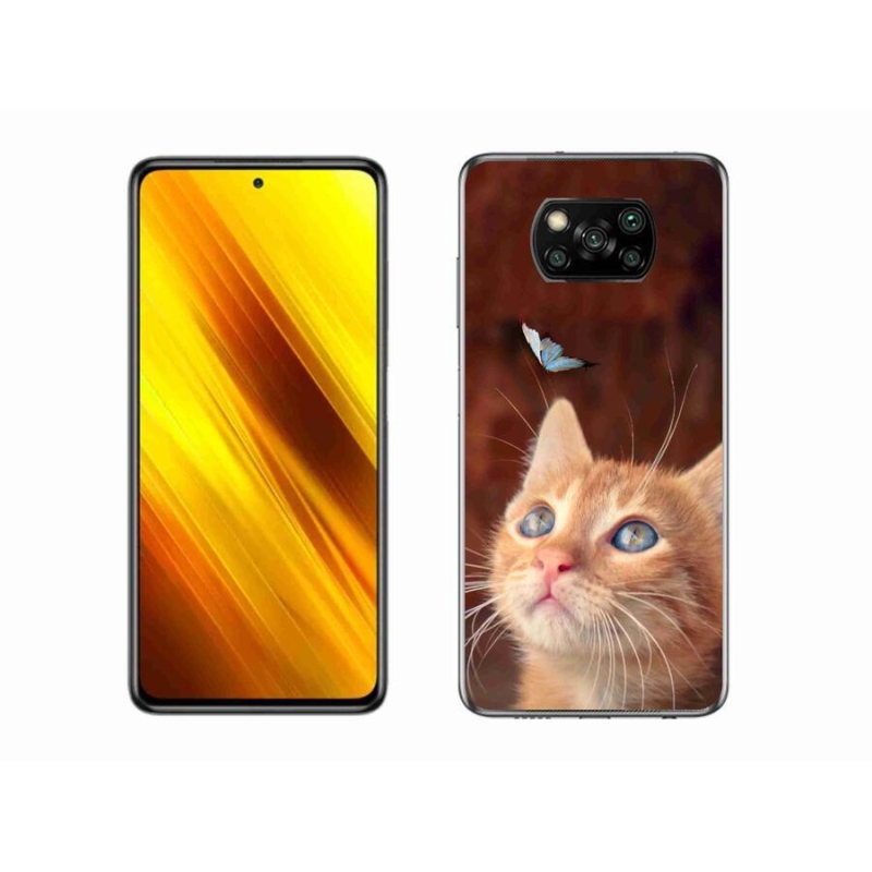 Gél borítás mmCase a Xiaomi Poco X3 Pro számára - pillangó és cica