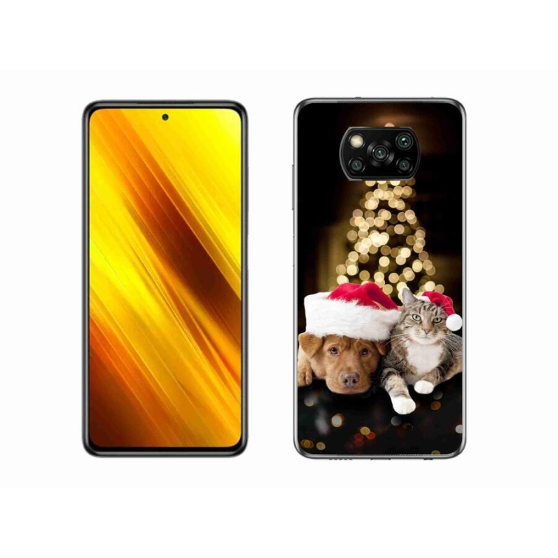 Gél borítás mmCase a Xiaomi Poco X3 Pro számára - Karácsonyi kutya és macska