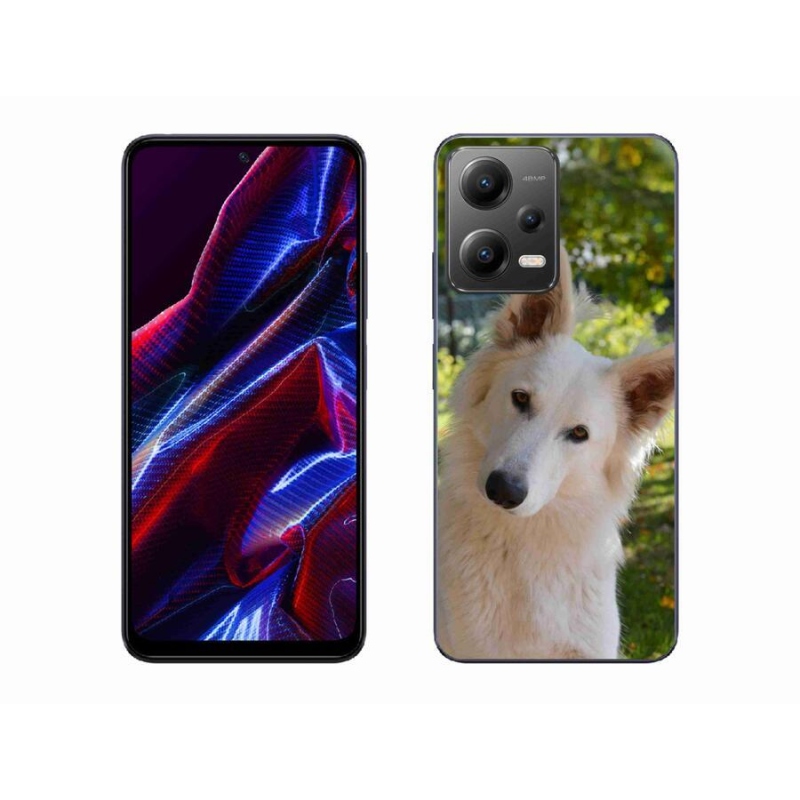 Gél borítás mmCase a Xiaomi Poco X5 5G-hez - fehér Svájci juhász 1
