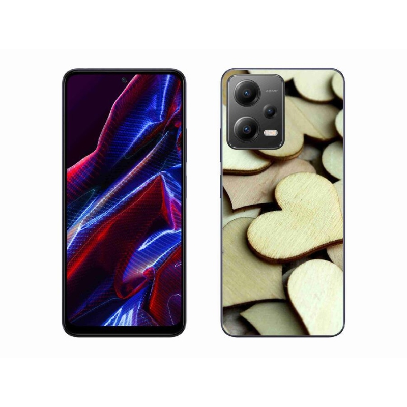 Gél borítás mmCase a Xiaomi Poco X5 5G számára - fából készült szívek