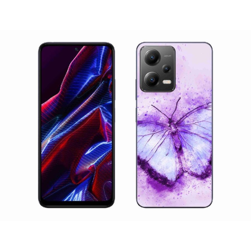 Gél borítás mmCase a Xiaomi Poco X5 5G-hez - lila pillangó