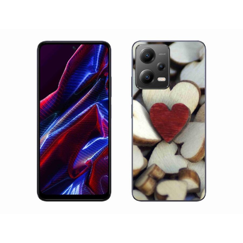 Gél borítás mmCase a Xiaomi Poco X5 5G számára - gravírozott piros szív