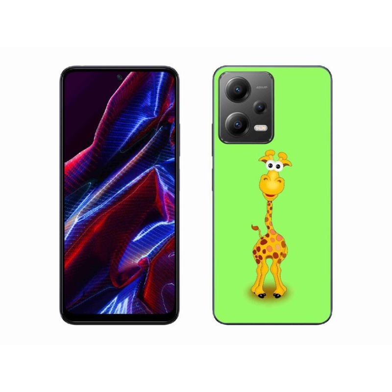 Gél borító mmCase a Xiaomi Poco X5 5G számára - rajzfilm zsiráf