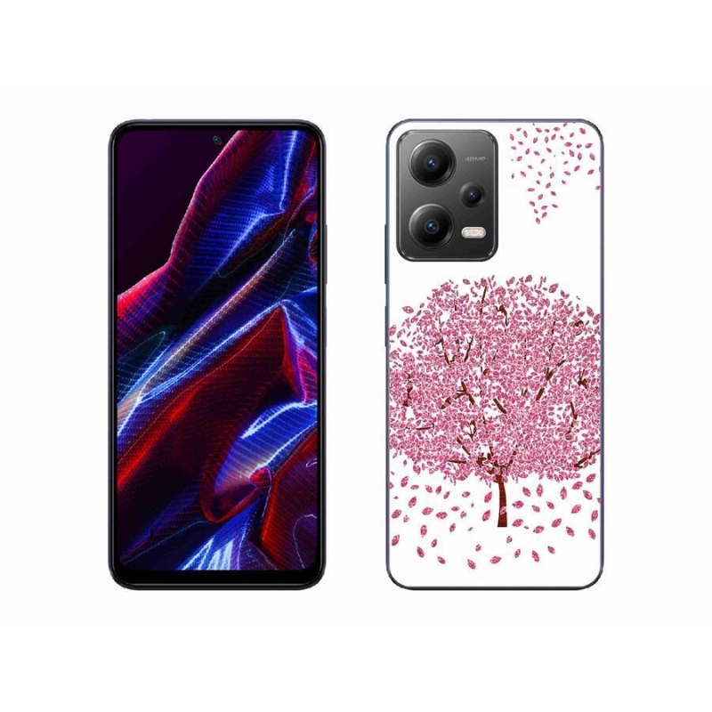 Gél borítás mmCase a Xiaomi Poco X5 5G számára - rajzfilmfa levelekkel