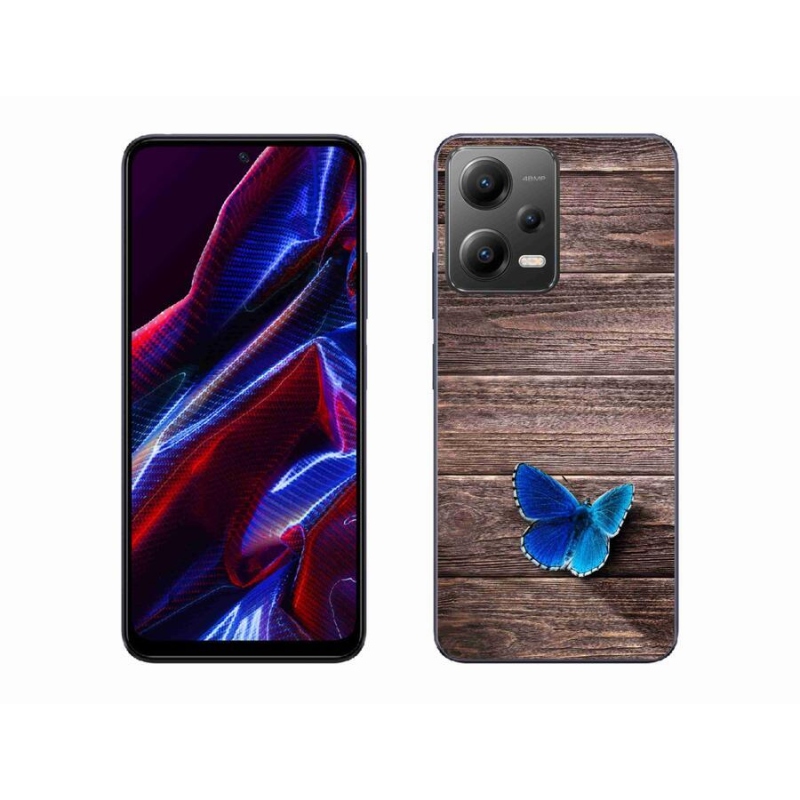 Zselés borítás mmCase a Xiaomi Poco X5 5G-hez - kék pillangó 1