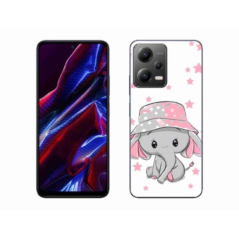 Gél borítás mmCase a Xiaomi Poco X5 5G számára - rózsaszín elefánt