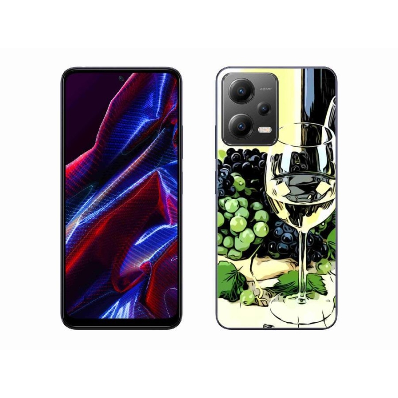 Gél borító mmCase a Xiaomi Poco X5 5G számára - pohár bor