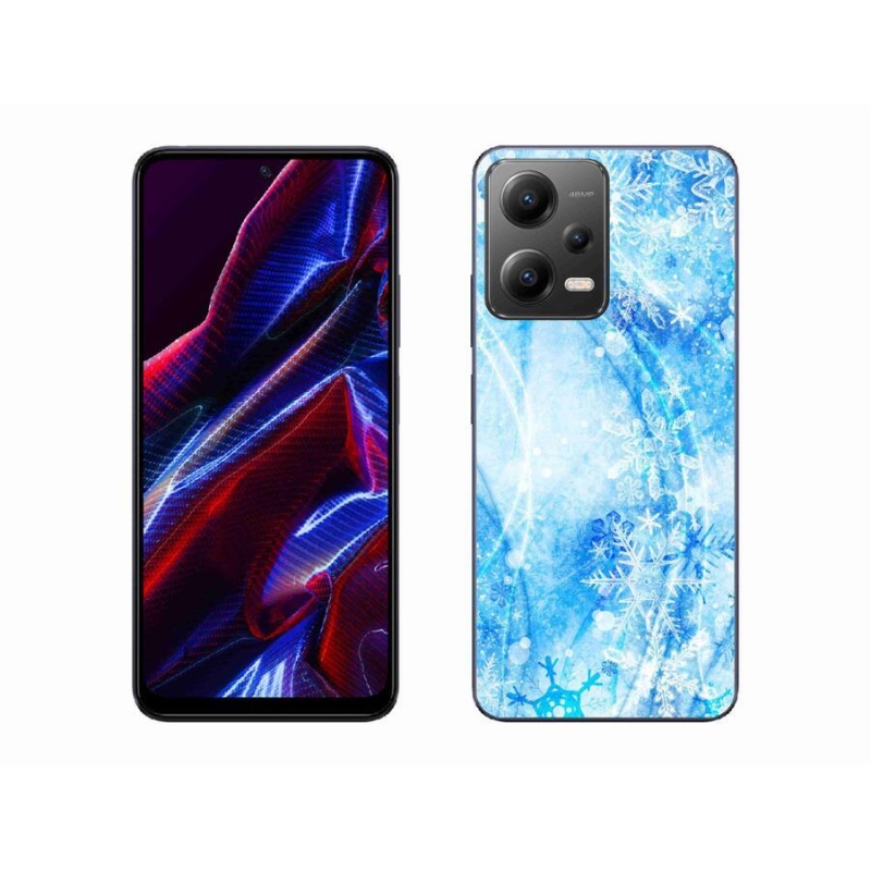 Gél borítás mmCase a Xiaomi Poco X5 5G számára - hópelyhek