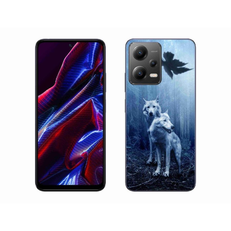 Gél borítás mmCase a Xiaomi Poco X5 5G számára - farkasok az erdőben