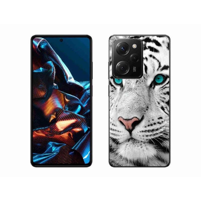 Gél borítás mmCase a Xiaomi Poco X5 Pro 5G számára - fehér tigris