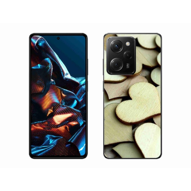 Gél borítás mmCase a Xiaomi Poco X5 Pro 5G számára - fából készült szívek