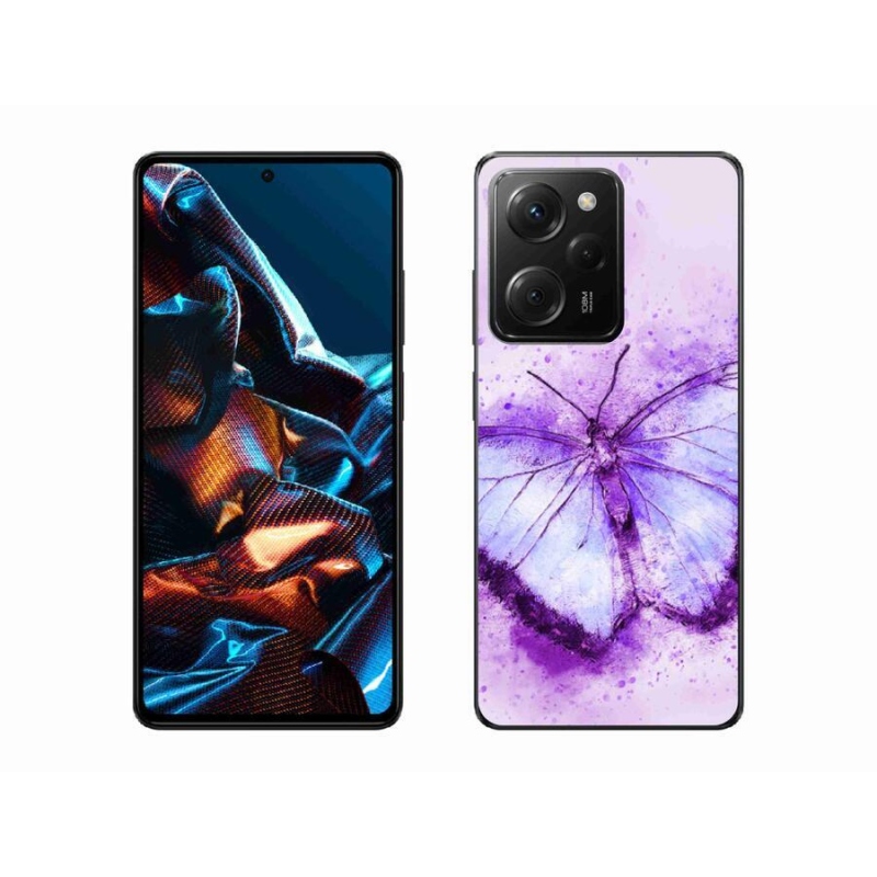 Gél borítás mmCase a Xiaomi Poco X5 Pro 5G számára - lila pillangó