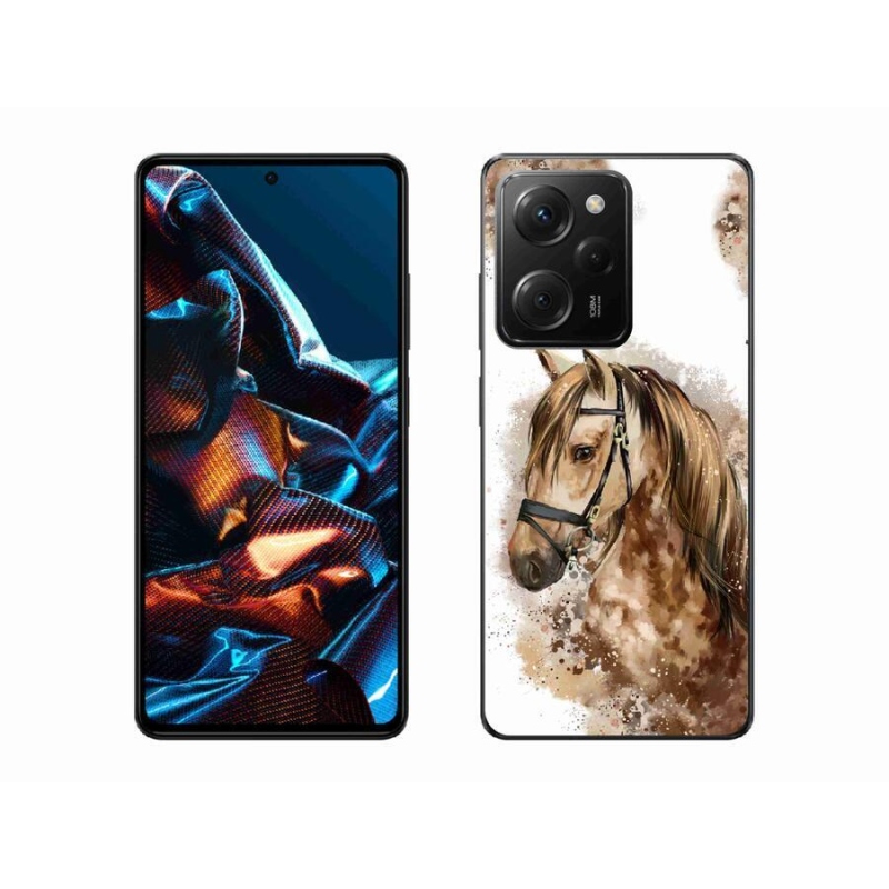Gél borítás mmCase a Xiaomi Poco X5 Pro 5G számára - barna rajzfilm ló