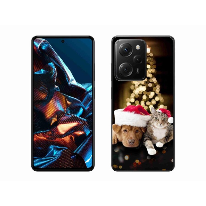 Gél borító mmCase a Xiaomi Poco X5 Pro 5G számára - Karácsonyi kutya és macska
