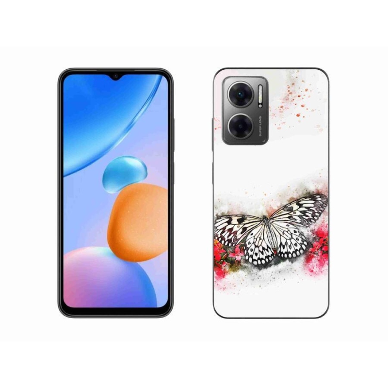 Gél borítás mmCase a Xiaomi Redmi 10 5G-hez - fekete-fehér pillangó