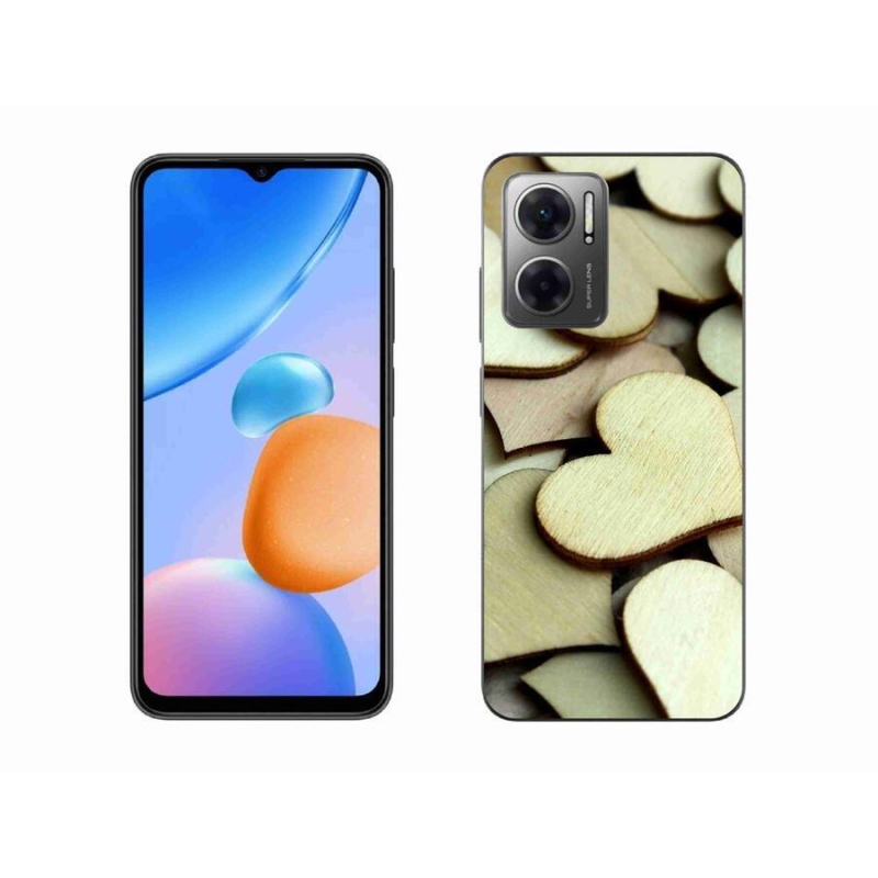 Gél borító mmCase a Xiaomi Redmi 10 5G-hez - fából készült szívek