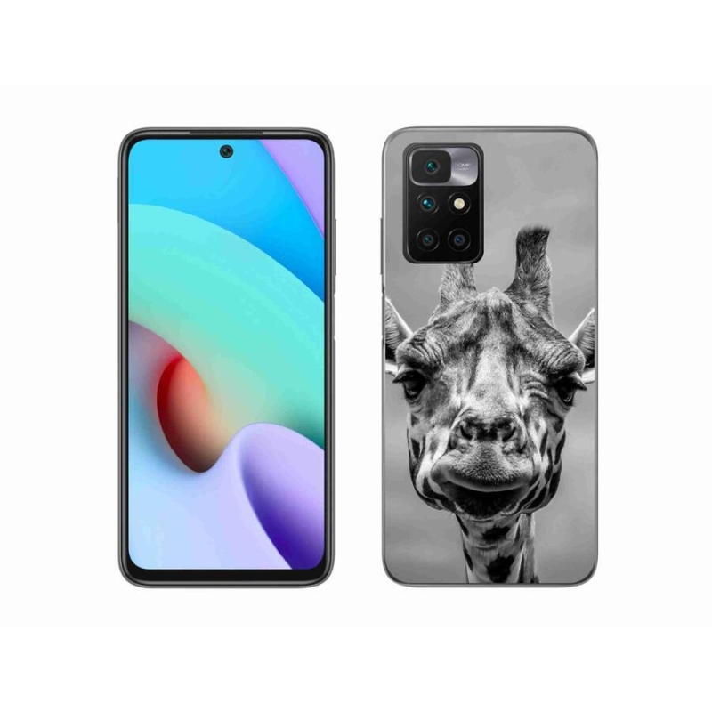 Zselés borítás mmCase a Xiaomi Redmi 10/Redmi 10 (2022) - fekete-fehér zsiráfhoz