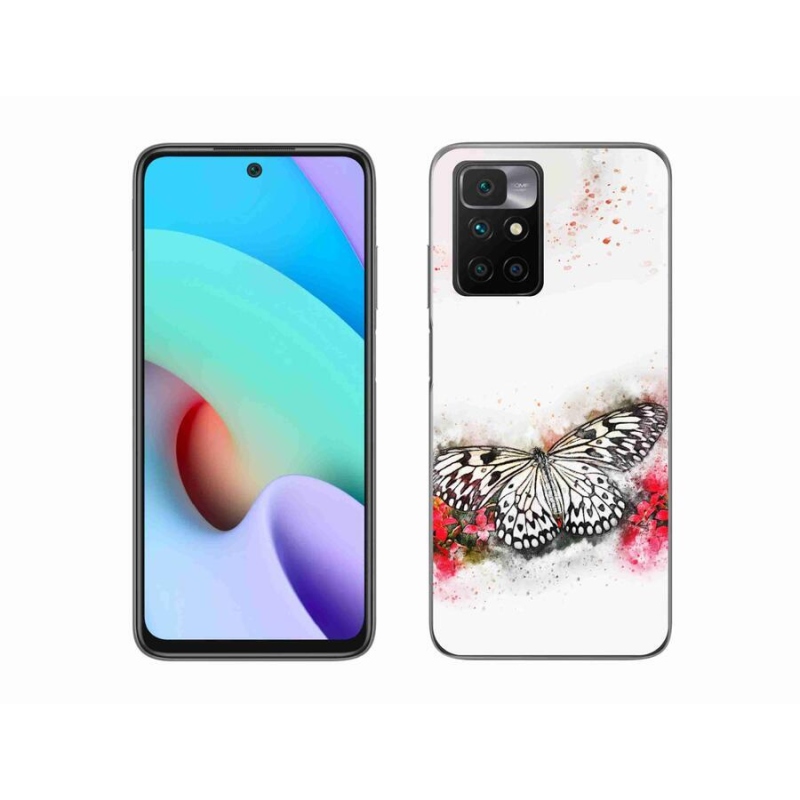 Gél védőhuzat mmCase a Xiaomi Redmi 10/Redmi 10 (2022) - fekete-fehér pillangóhoz