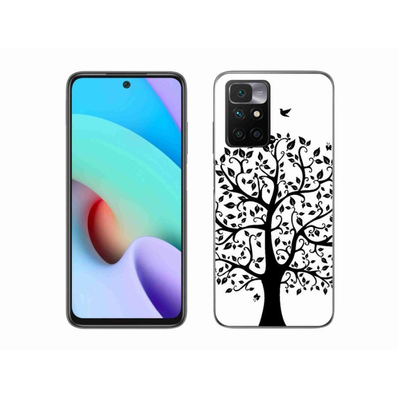 Zselés borítás mmCase a Xiaomi Redmi 10/Redmi 10 (2022) - fekete és fehér fa