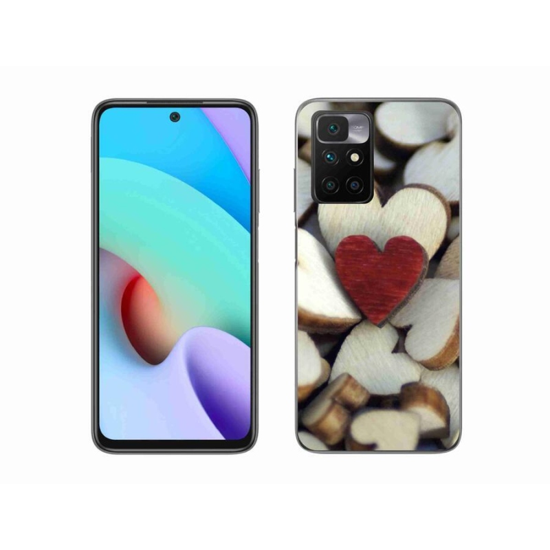 Zselés borítás mmCase a Xiaomi Redmi 10/Redmi 10 (2022) - gravírozott piros szív