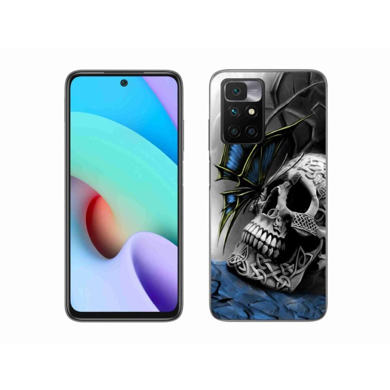 Gél borító mmCase a Xiaomi Redmi 10/Redmi 10 (2022) - pillangó és koponya