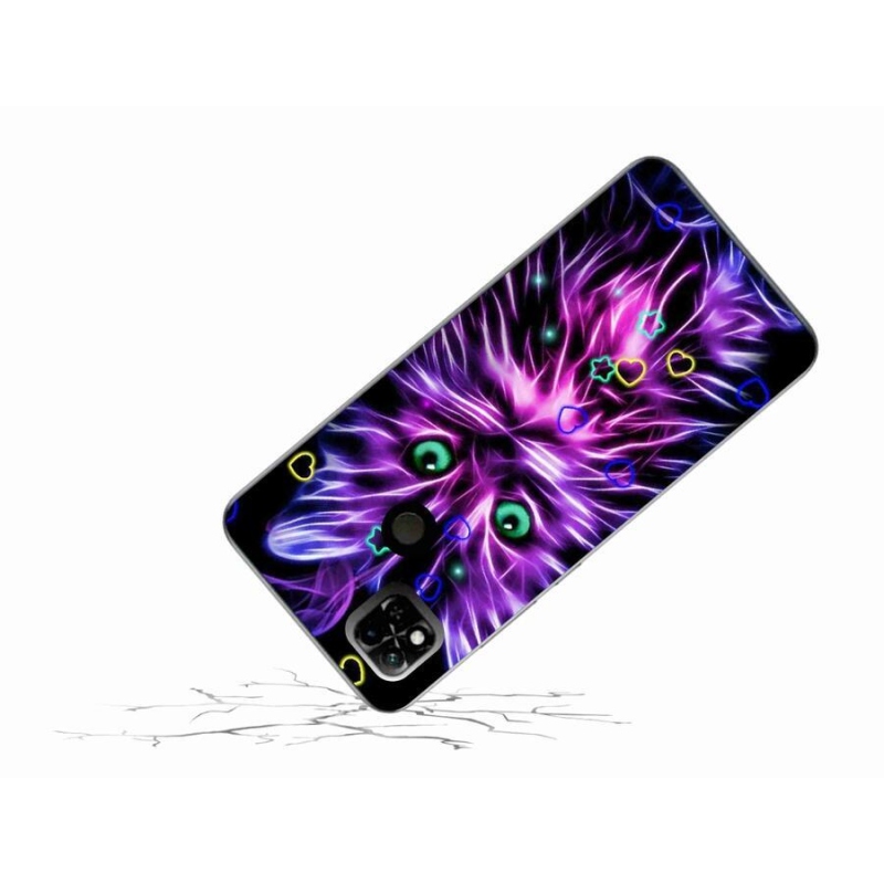 Gél borító mmCase a Xiaomi Redmi 10A számára - absztrakt macska