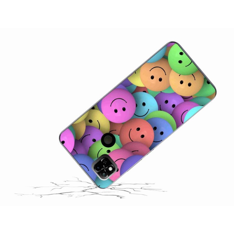 Gél borító mmCase a Xiaomi Redmi 10A számára - színes smiley-k