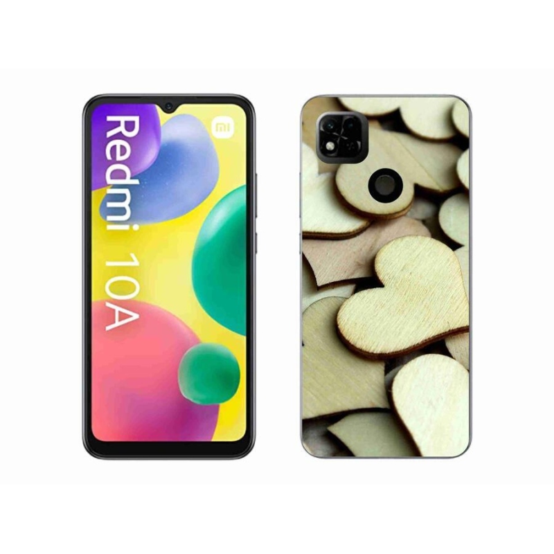 Gél borítás mmCase a Xiaomi Redmi 10A számára - fából készült szívek