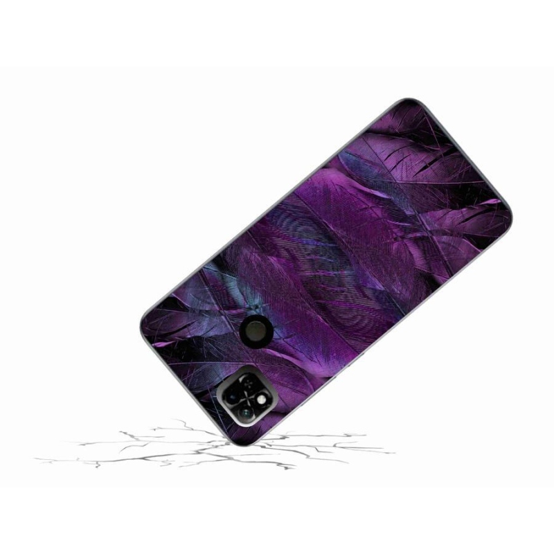 Gél borítás mmCase a Xiaomi Redmi 10A számára - lila tollak