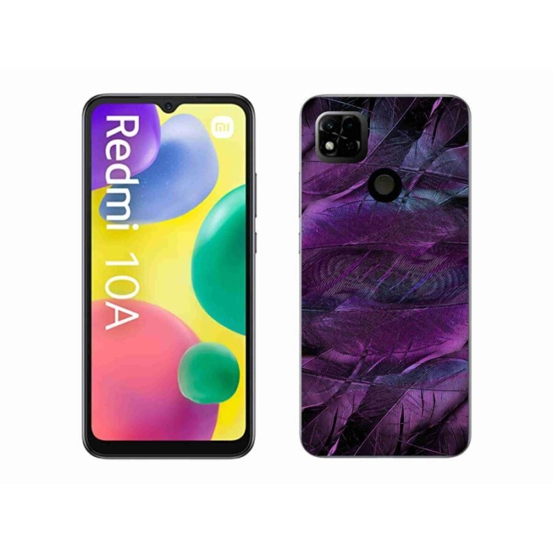 Gél borítás mmCase a Xiaomi Redmi 10A számára - lila tollak