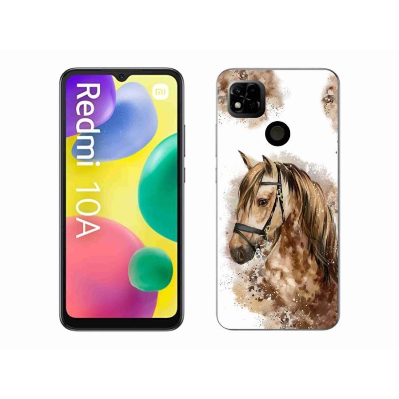 Gél borító mmCase a Xiaomi Redmi 10A számára - barna rajzfilm ló