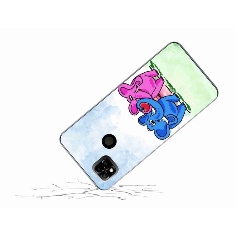 Gél borító mmCase a Xiaomi Redmi 10A számára - szerelmes elefántok