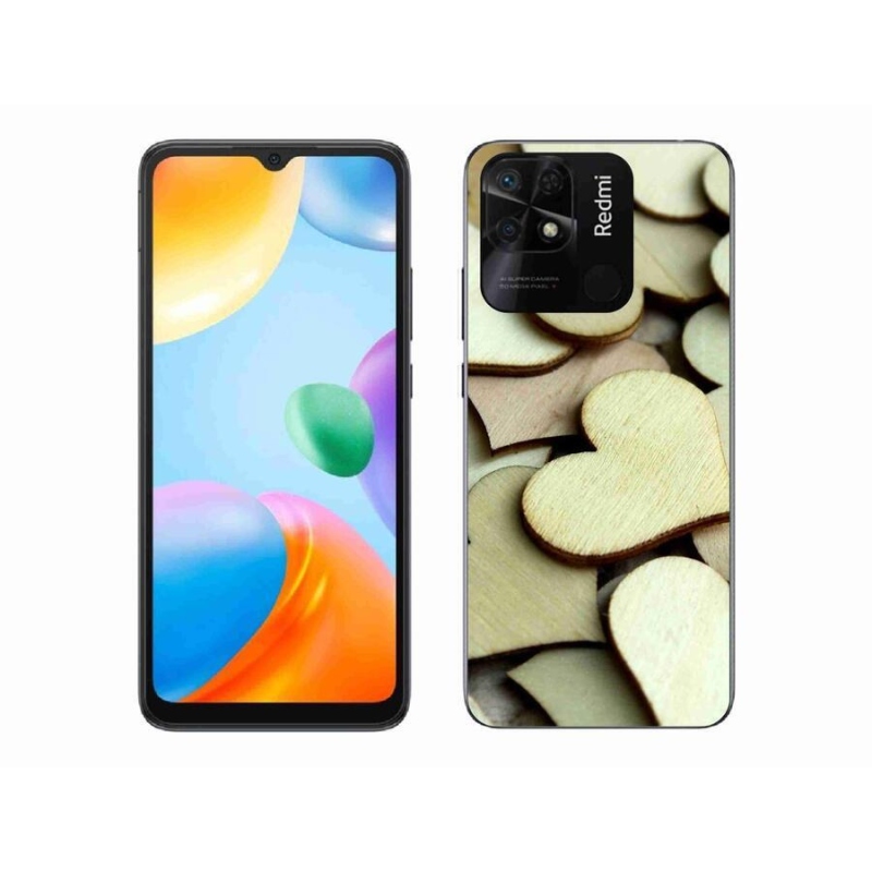 Gél borító mmCase a Xiaomi Redmi 10C-hez - fából készült szívek