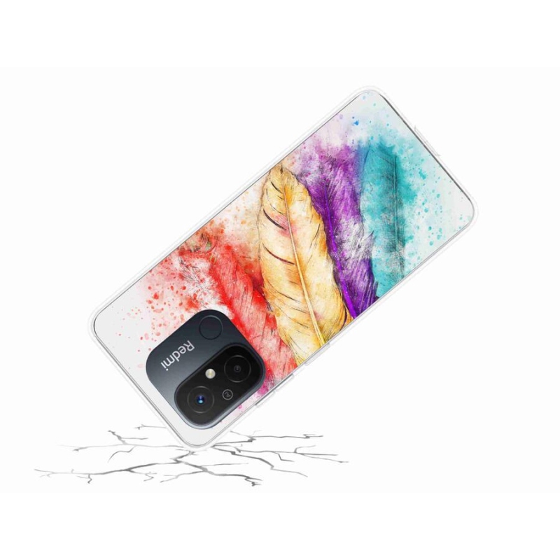 Gél borítás mmCase a Xiaomi Redmi 12C-hez - színes tollakkal