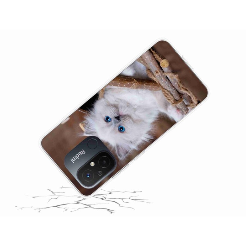 Gél borítás mmCase a Xiaomi Redmi 12C-hez - fehér cica