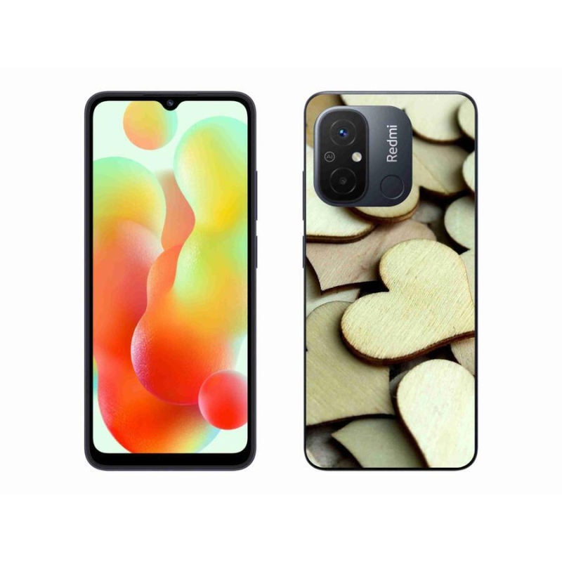 Gél borítás mmCase a Xiaomi Redmi 12C-hez - fából készült szívek