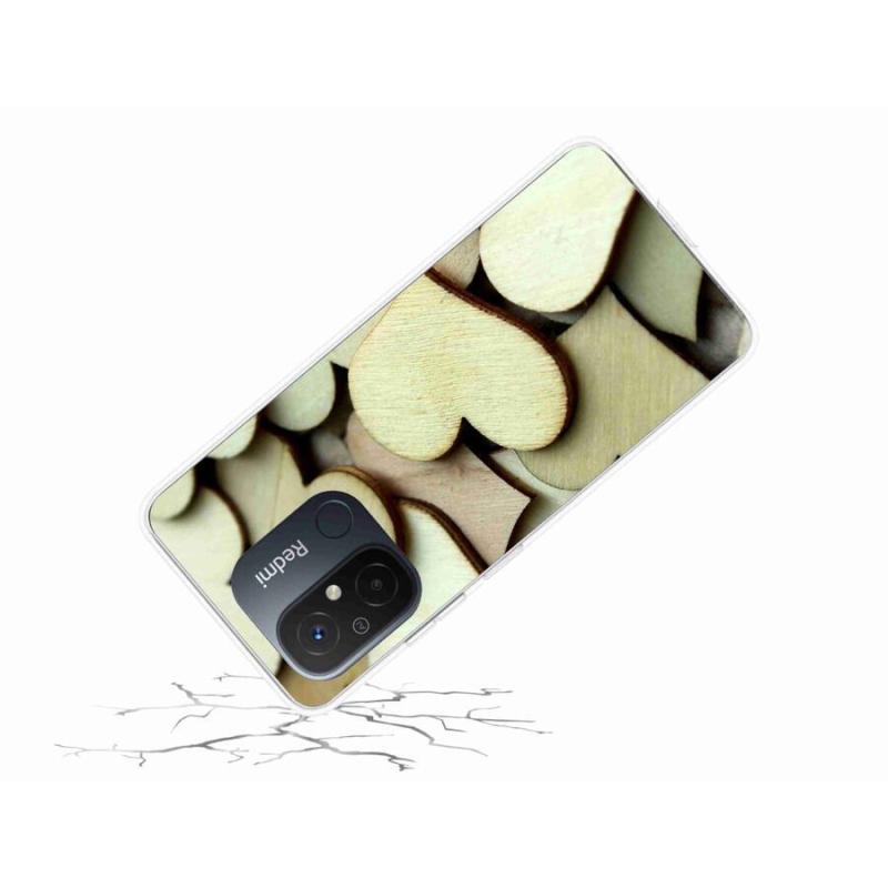 Gél borítás mmCase a Xiaomi Redmi 12C-hez - fából készült szívek
