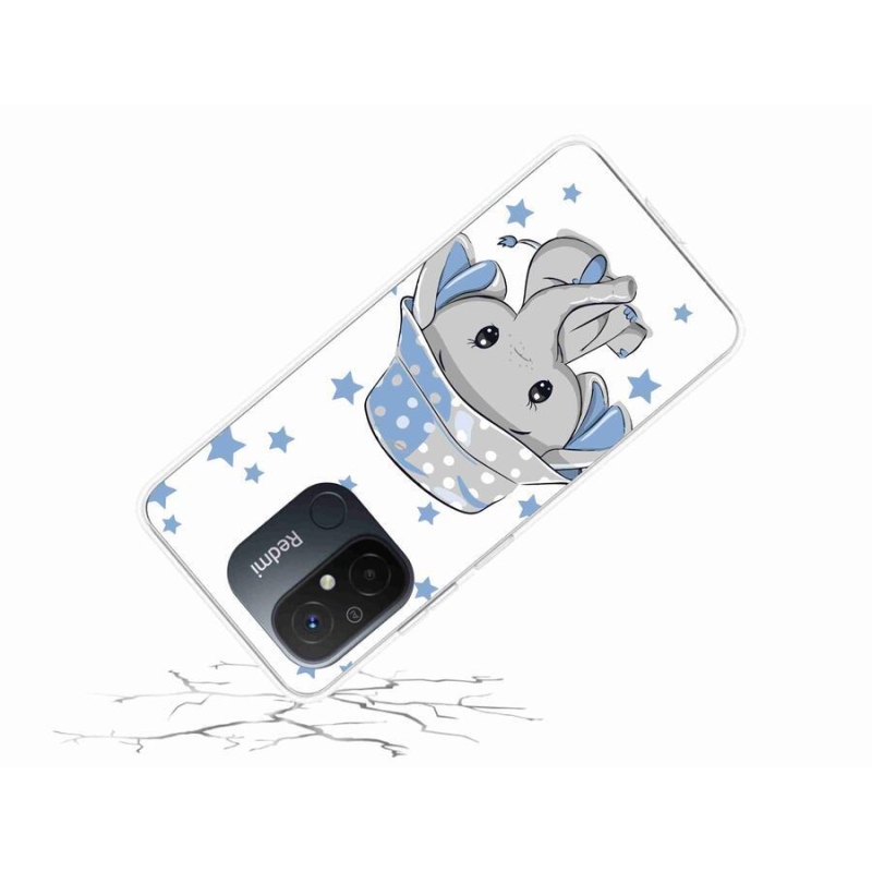 Gél borítás mmCase a Xiaomi Redmi 12C-hez - kék elefánt