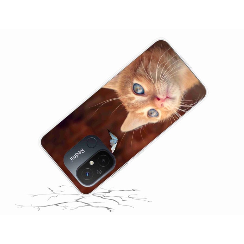 Gél borítás mmCase a Xiaomi Redmi 12C-hez - pillangó és cica