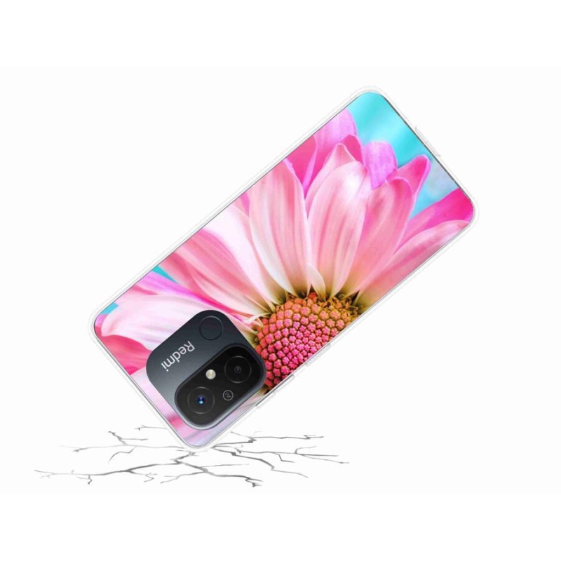 Gél borítás mmCase a Xiaomi Redmi 12C-hez - rózsaszín virág