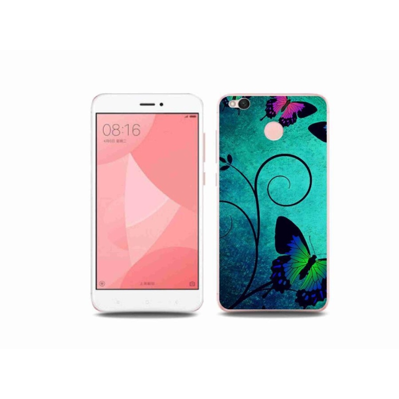 Gél borító mmCase a Xiaomi Redmi 4X-hez - színes pillangók