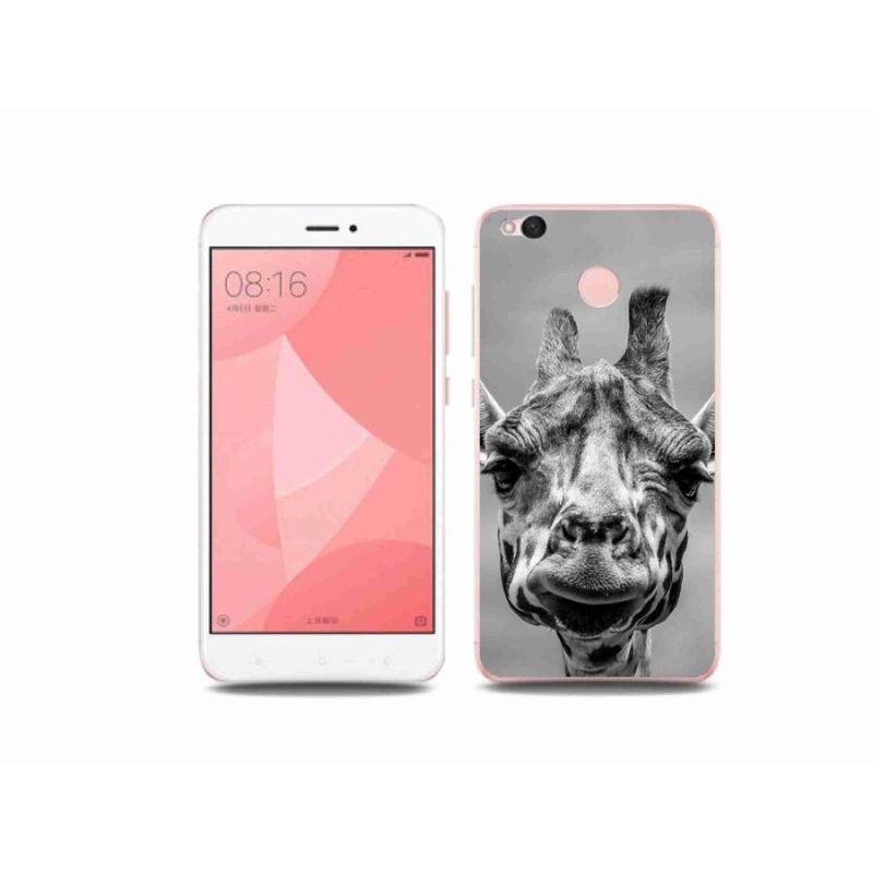 Gél borítás mmCase a Xiaomi Redmi 4X-hez - fekete-fehér zsiráf