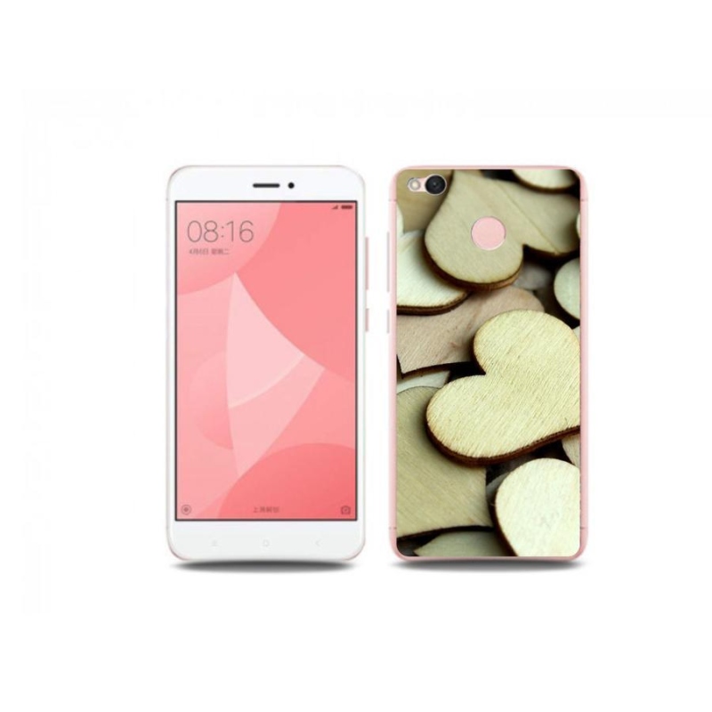 Gél borítás mmCase a Xiaomi Redmi 4X-hez - fából készült szívek