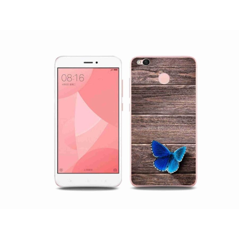 Gél borítás mmCase a Xiaomi Redmi 4X-hez - kék pillangó 1