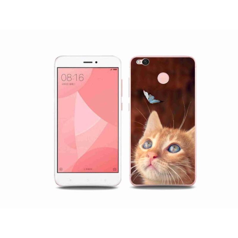 Gél borító mmCase a Xiaomi Redmi 4X-hez - pillangó és cica