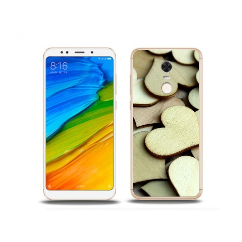 Gél borítás mmCase a Xiaomi Redmi 5 Plus számára - fából készült szívek