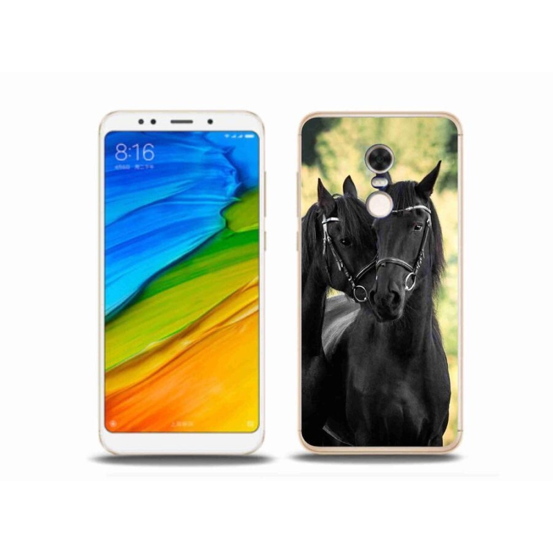 Gél borítás mmCase a Xiaomi Redmi 5 Plus számára - két fekete ló