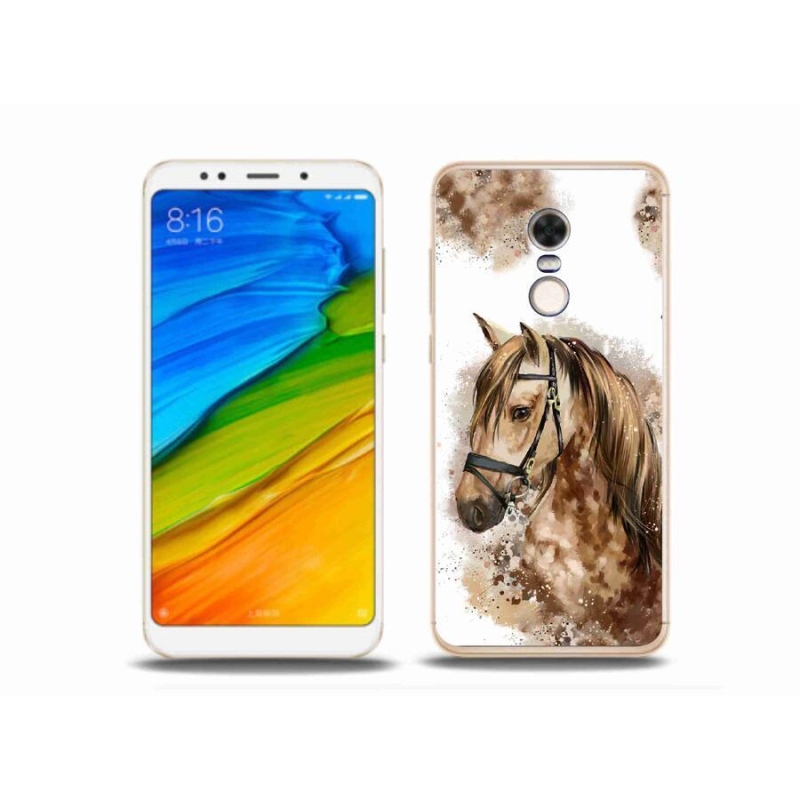 Gél borítás mmCase a Xiaomi Redmi 5 Plus számára - barna rajzfilm ló