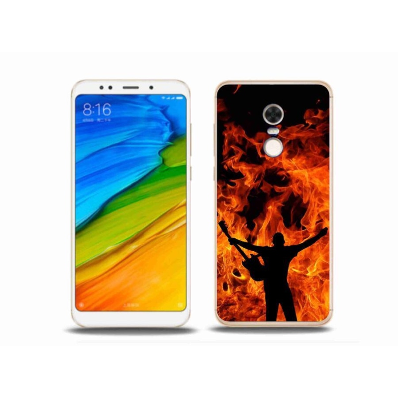 Gél borító mmCase a Xiaomi Redmi 5 Plus számára - zenész és tűz